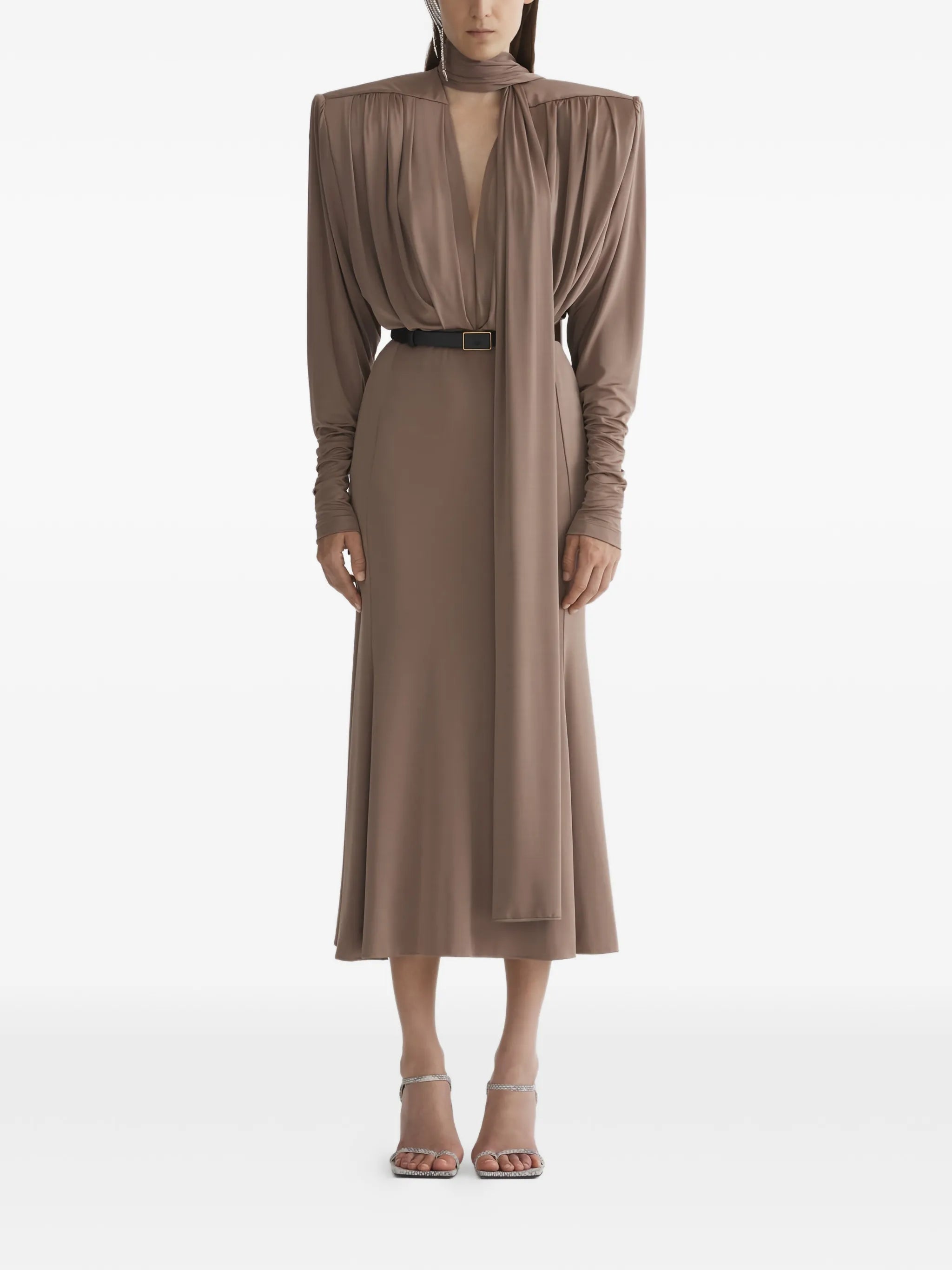 Mugler Mugler Draped Long-sleeve Dress