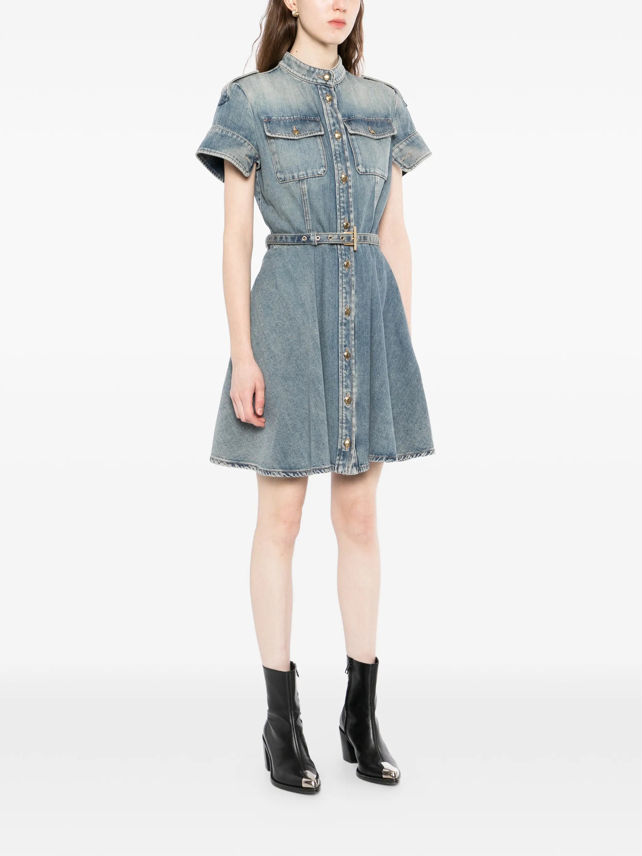 Alexander McQueen Alexander Mcqueen Denim Mini Dress, view 2