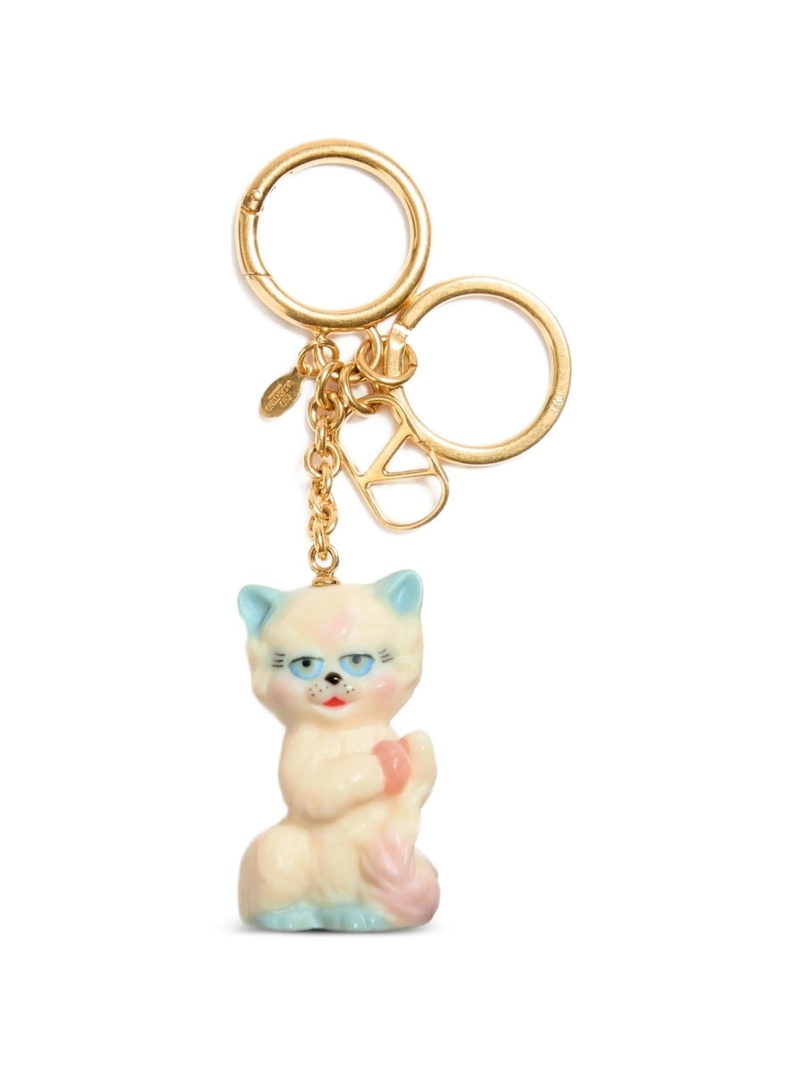 Valentino Garavani Valentino Garavani Le Chat De La Maison Nylon Bag Charm With Key Ring