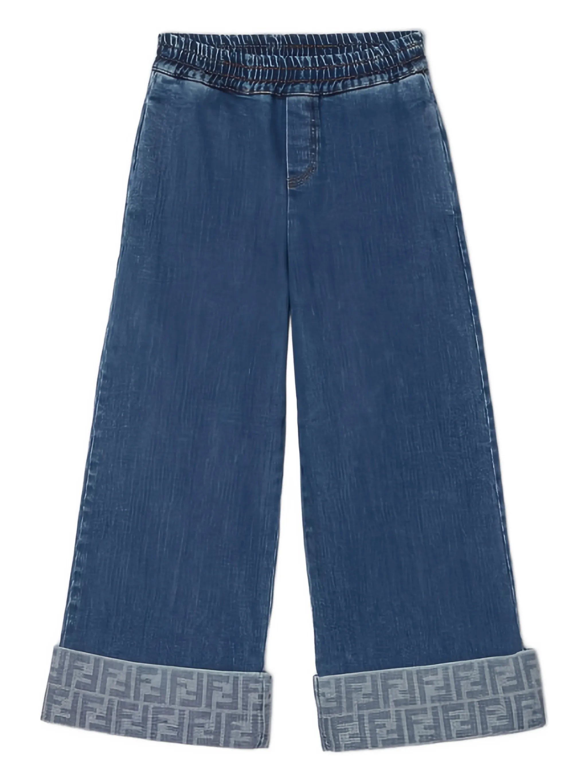 Fendi Fendi Logo-pattern Wide-leg Jeans