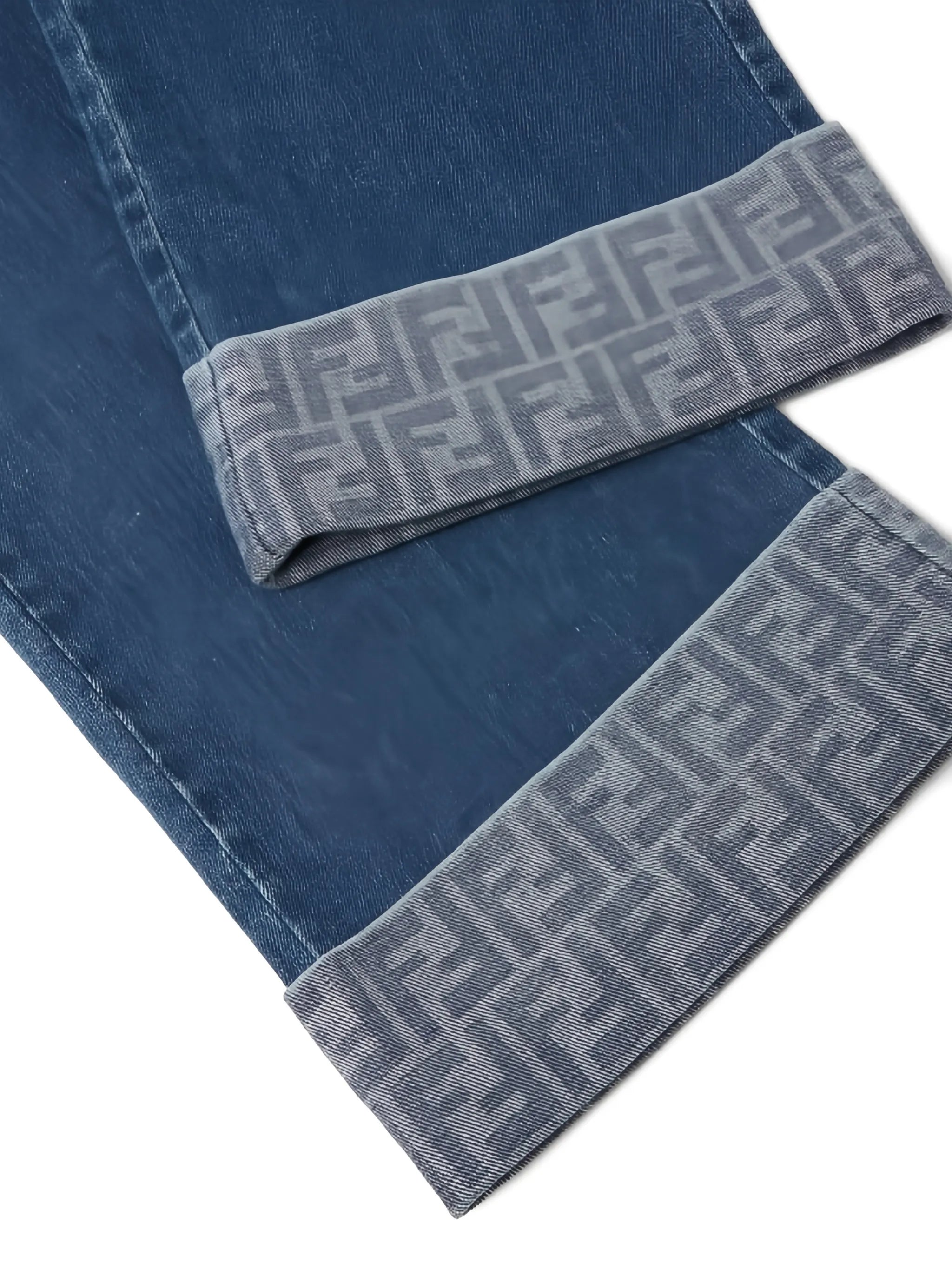 Fendi Fendi Logo-pattern Wide-leg Jeans, view 2