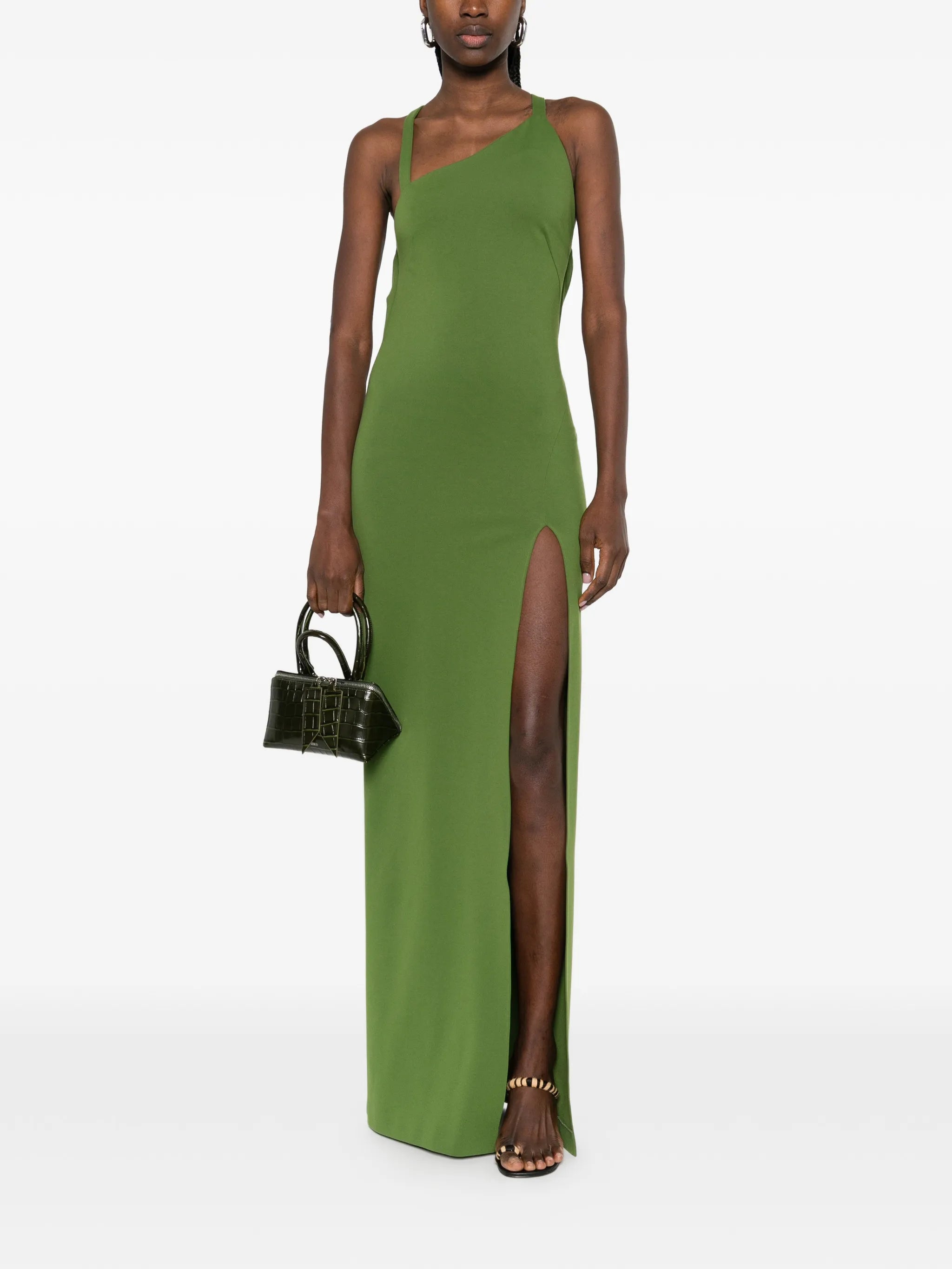 The Attico The Attico Asymmetric-neck Maxi Dress, view 2