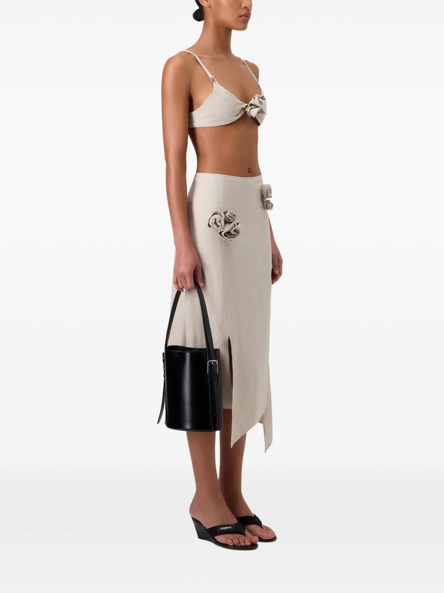 Coperni Coperni Flower Gathered Bikini Top, view 4