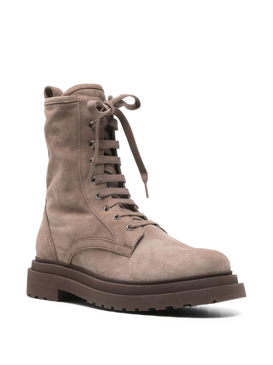 Brunello Cucinelli Brunello Cucinelli Lace-up Lug-sole Ankle Boots, view 3