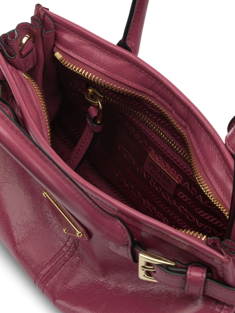 Prada Prada Buckle Leather Shoulder Bag, view 4