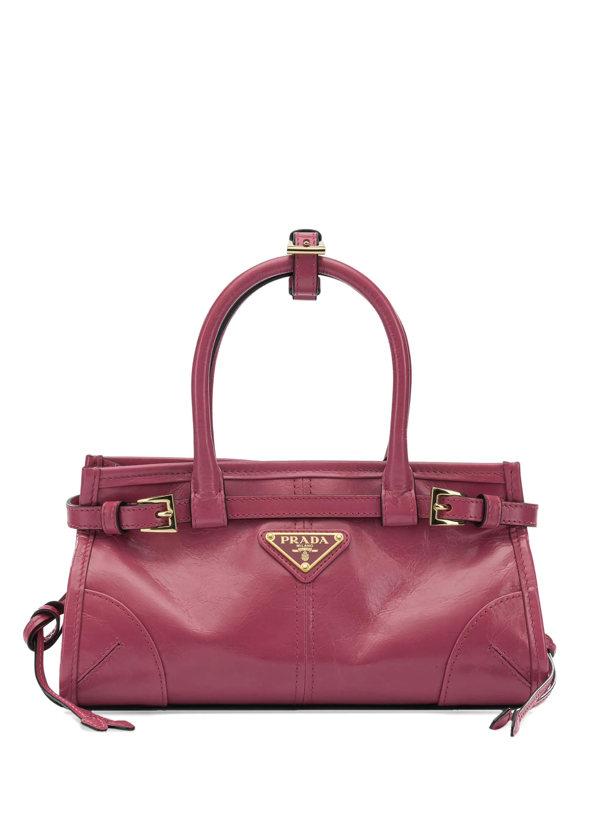 Prada Prada Buckle Leather Shoulder Bag