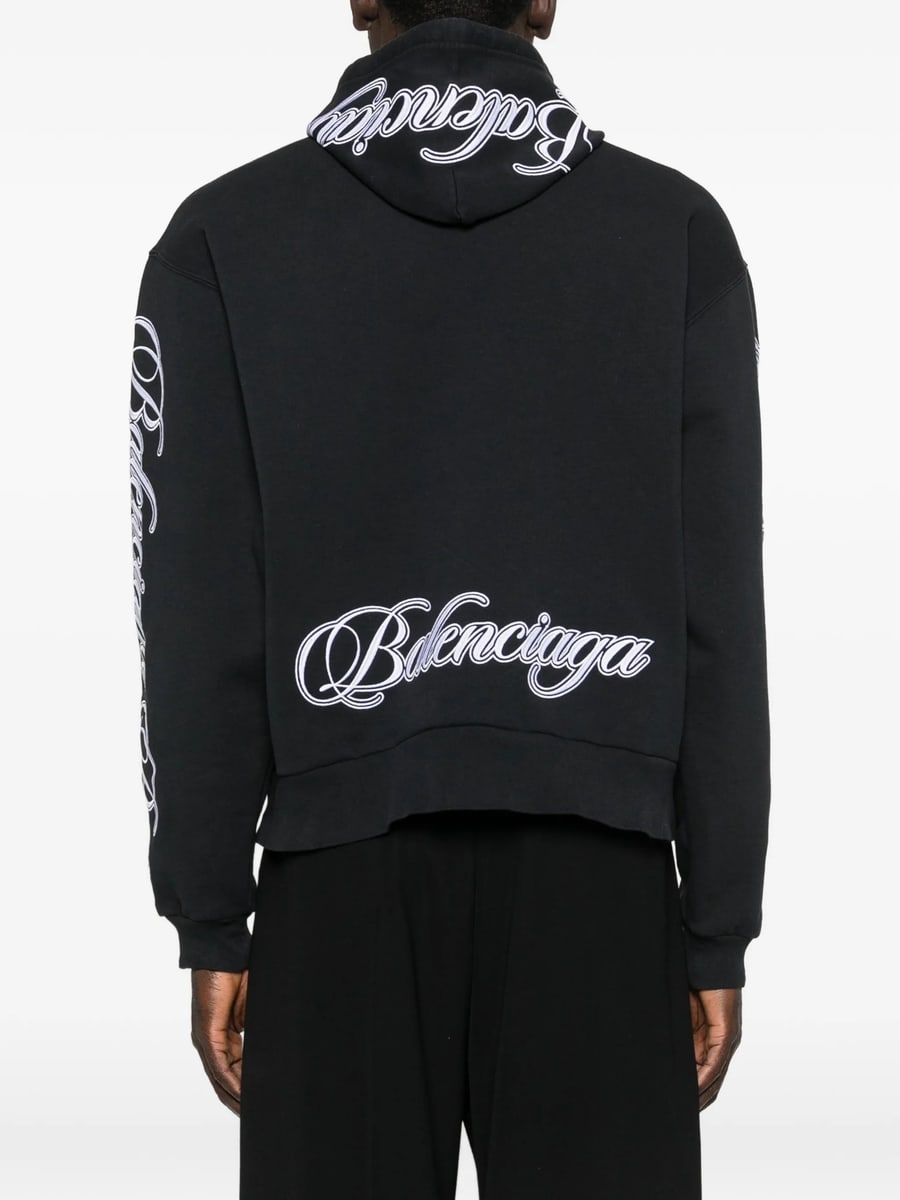Balenciaga Balenciaga Logo-sleeve Hoodie, view 3