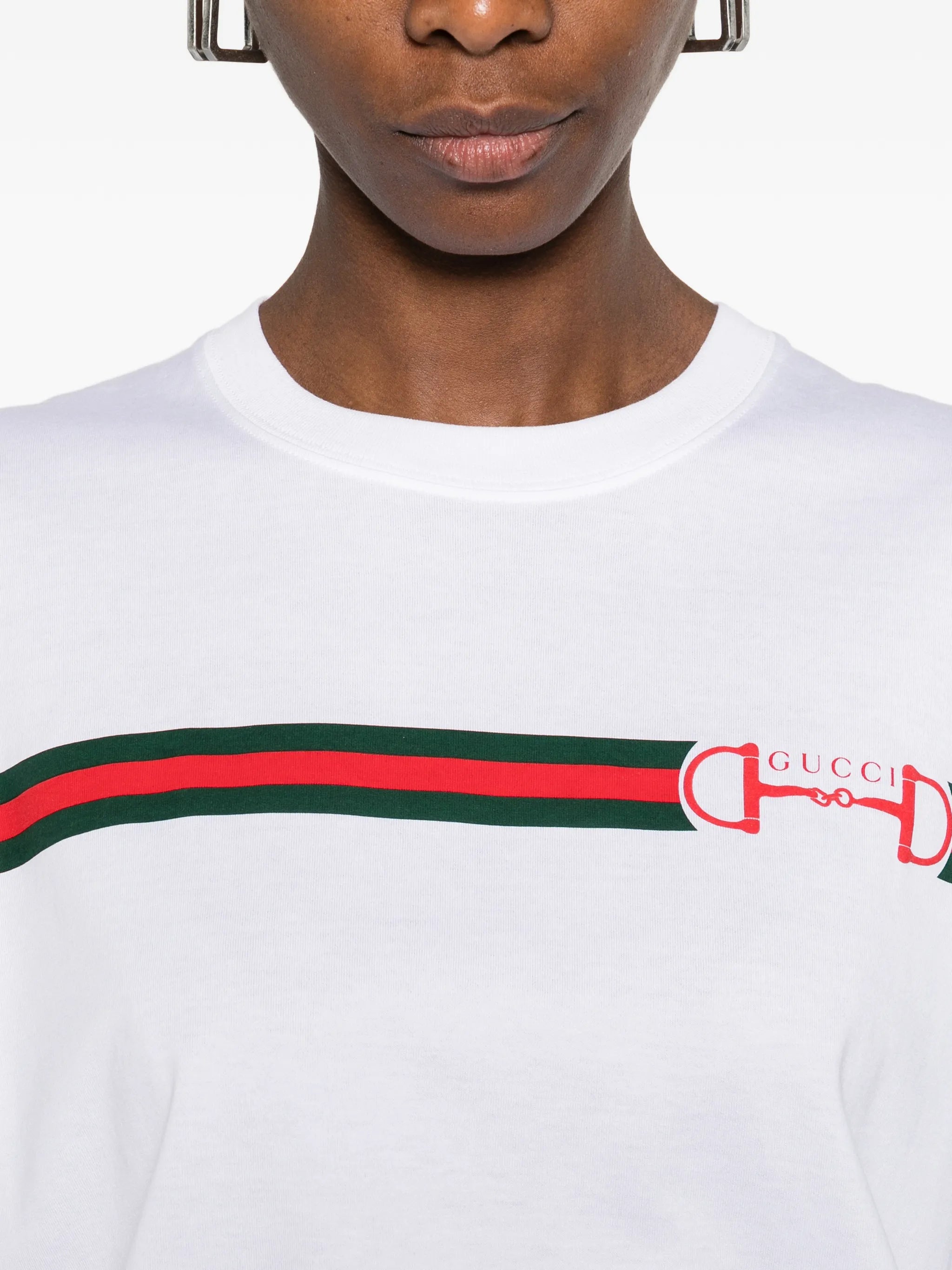 Gucci Gucci Horsebit Web-stripe T-shirt, view 2