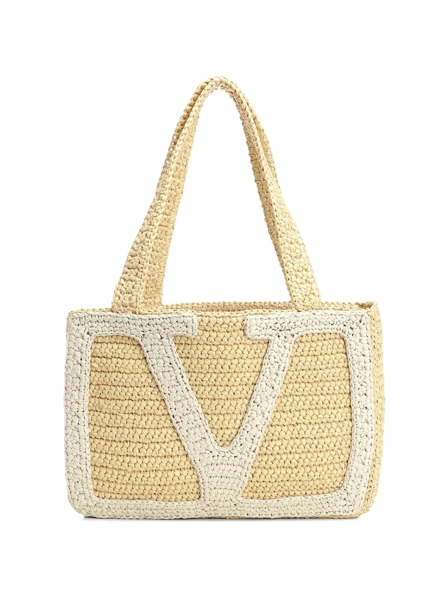 Valentino Garavani Valentino Garavani Viva Superstar Medium Shopping Bag In Raffia