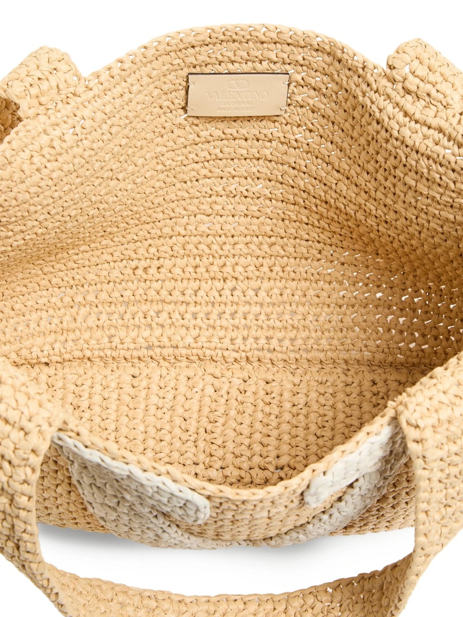 Valentino Garavani Valentino Garavani Viva Superstar Medium Shopping Bag In Raffia, view 2