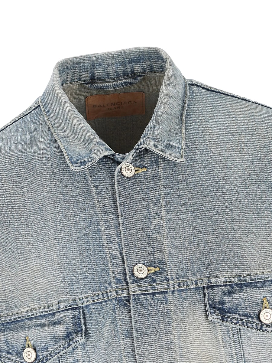 Balenciaga Balenciaga Lettering Denim Jacket, view 3