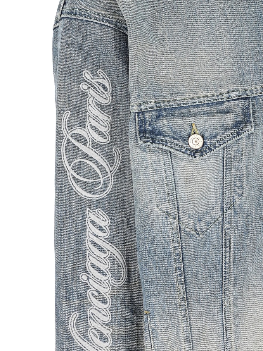 Balenciaga Balenciaga Lettering Denim Jacket, view 4