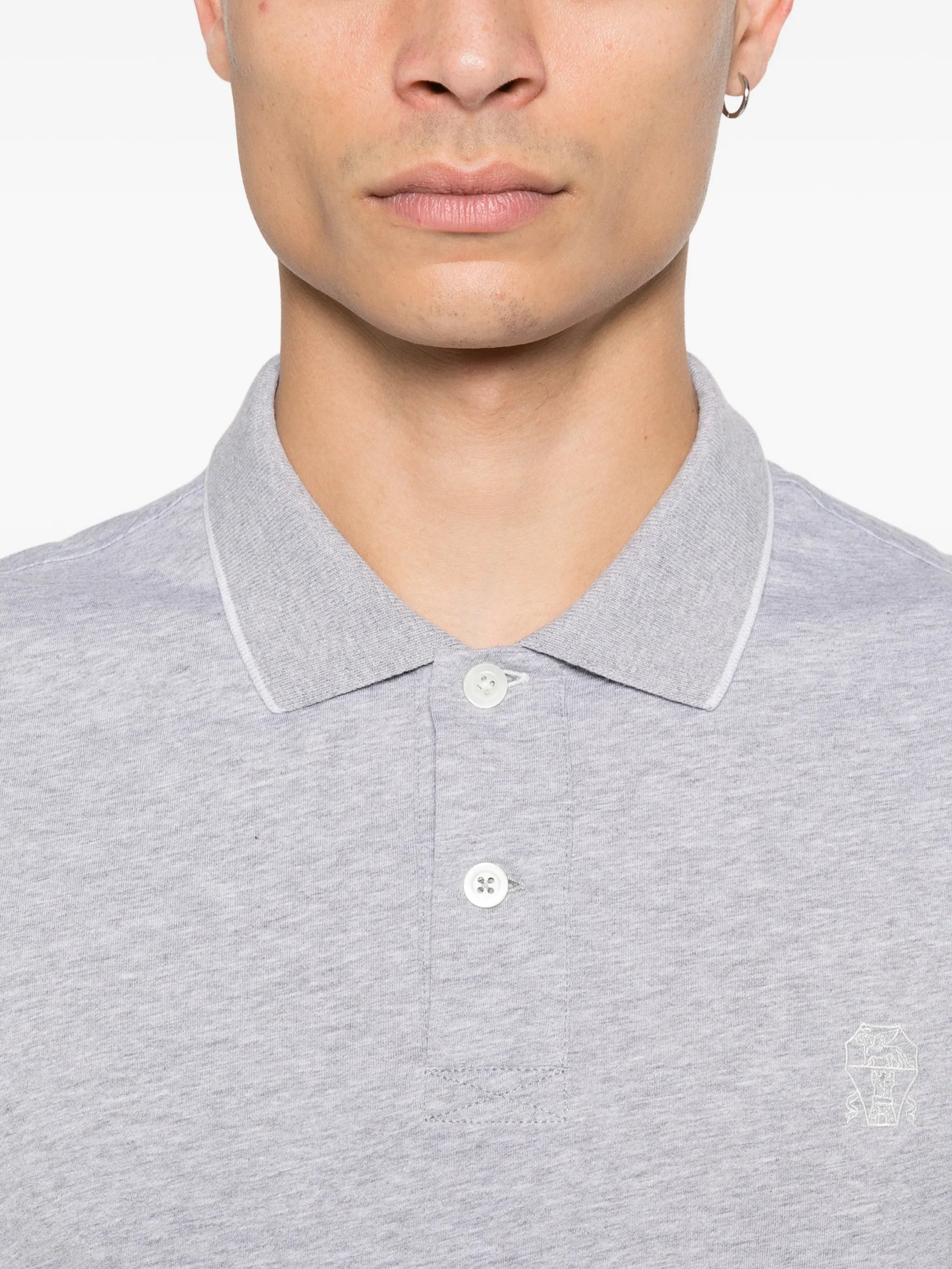 Brunello Cucinelli Brunello Cucinelli Embroidered Short-sleeve Polo Shirt, view 2