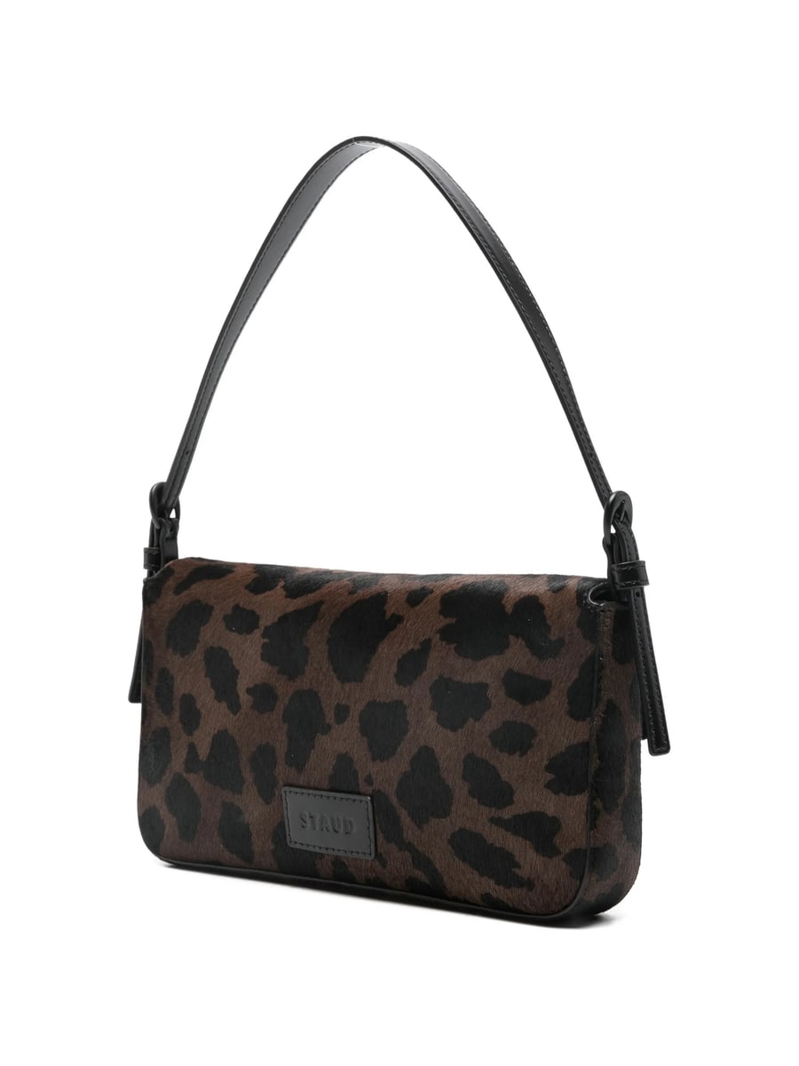 Staud Staud Leopard-pattern Buckle-detail Shoulder Bag, view 4