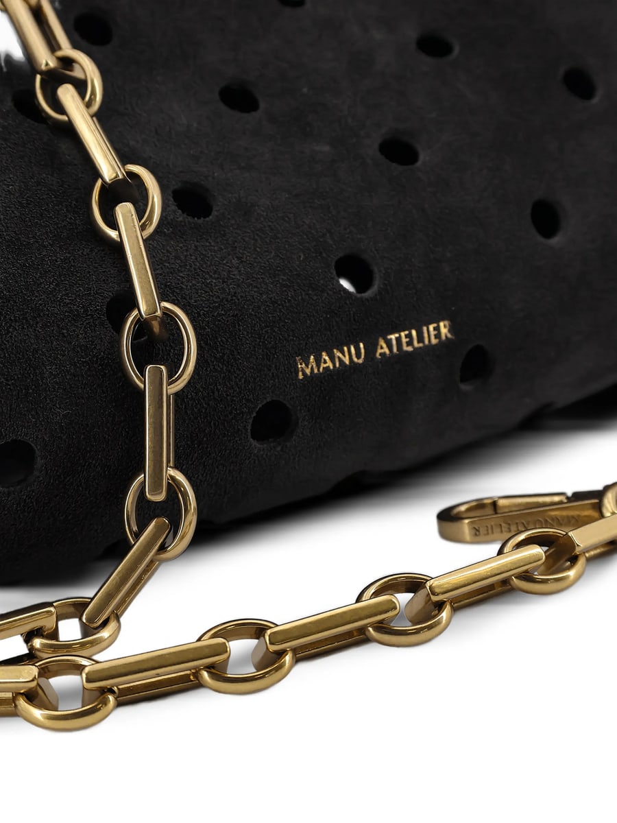 Manu Atelier Manu Atelier Mini Cylinder Perforated Shoulder Bag, view 5