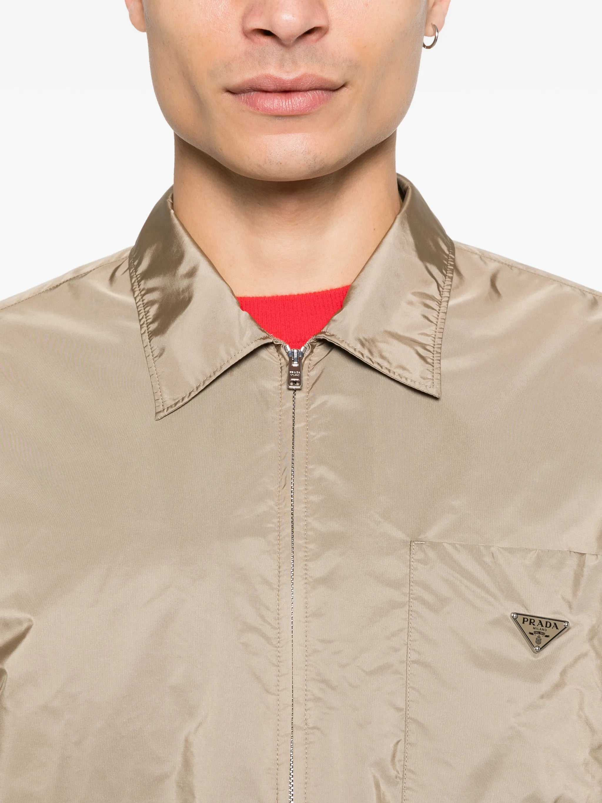 Prada Prada Re-Nylon Zipper Shirt, view 2
