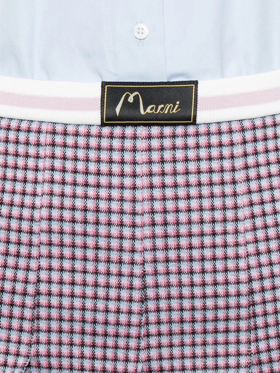 Marni Marni Check-patten Pleated Skirt, view 4