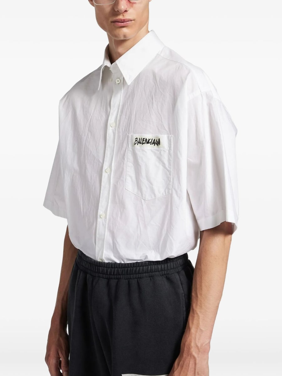 Balenciaga Balenciaga Logo-detail Shirt, view 3