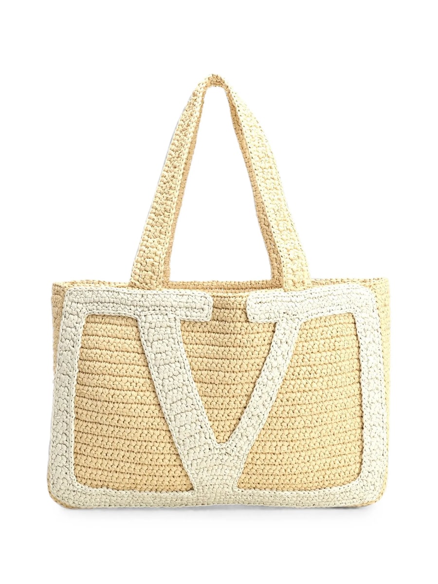 Valentino Garavani Valentino Garavani Viva Superstar Large Raffia Shopping Bag