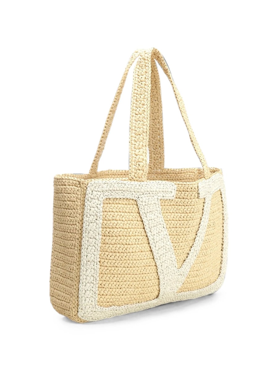 Valentino Garavani Valentino Garavani Viva Superstar Large Raffia Shopping Bag, view 3