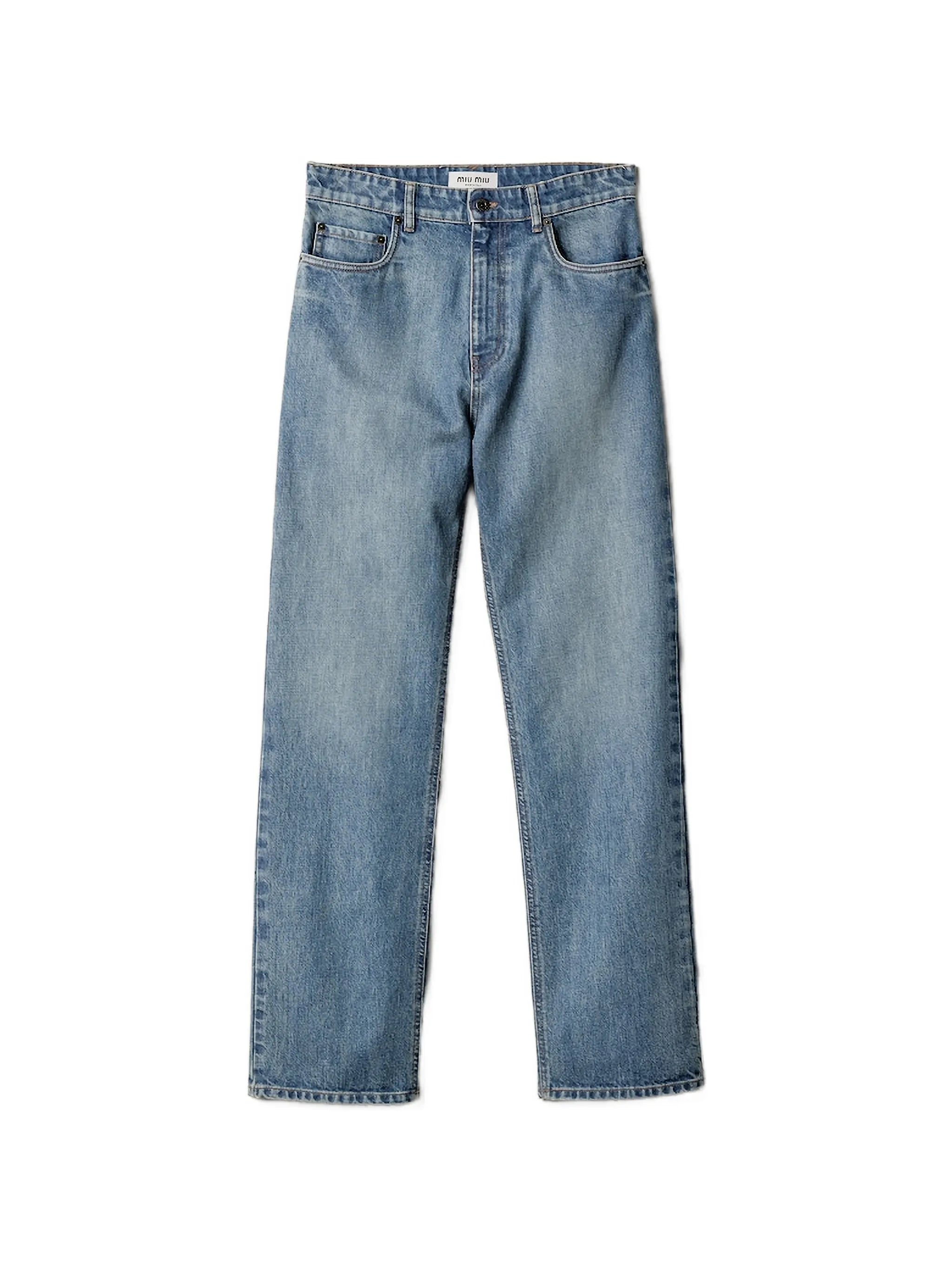 Miu Miu Miu Miu Embroidered-logo Regular Jeans