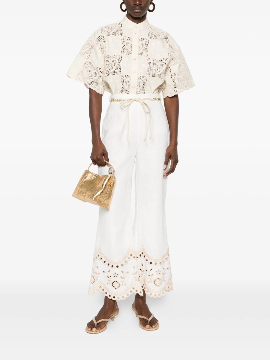 Zimmermann Zimmermann Wanderlust Beaded Embroidered Trousers, view 4