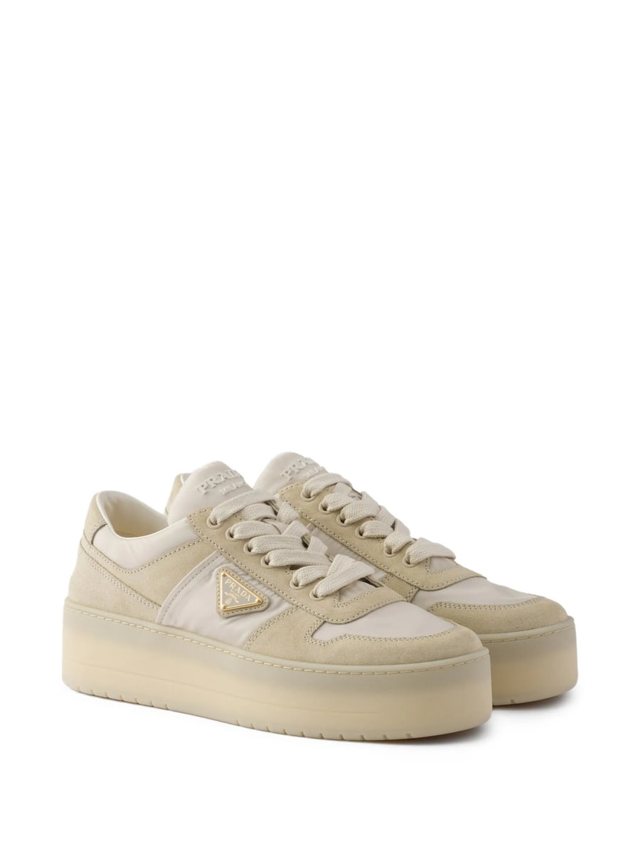 Prada Prada Downtown Bold Re-nylon And Suede Sneakers, view 3