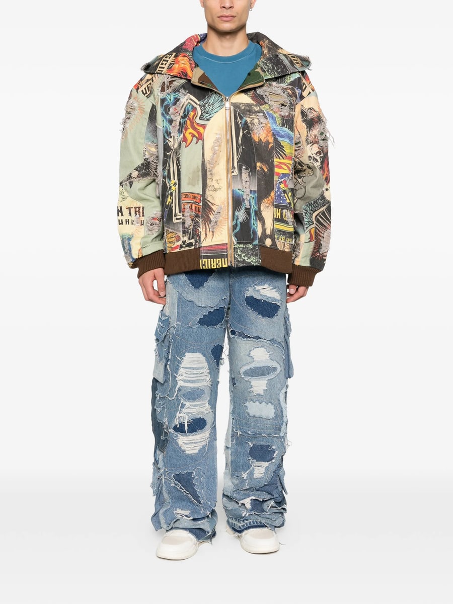 Who Decides War Who Decides War Ripped Patchwork Cargo Jeans, view 2