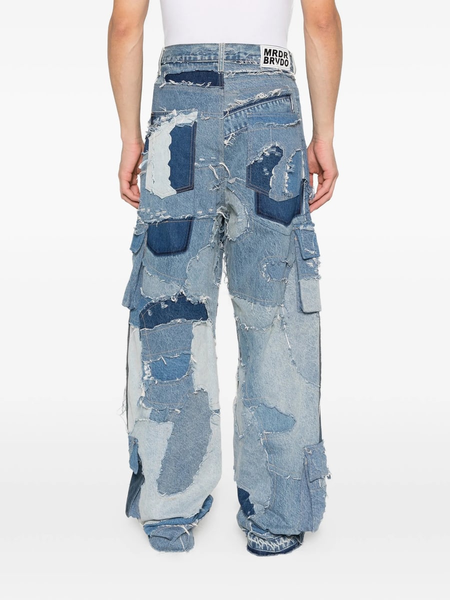 Who Decides War Who Decides War Ripped Patchwork Cargo Jeans, view 3
