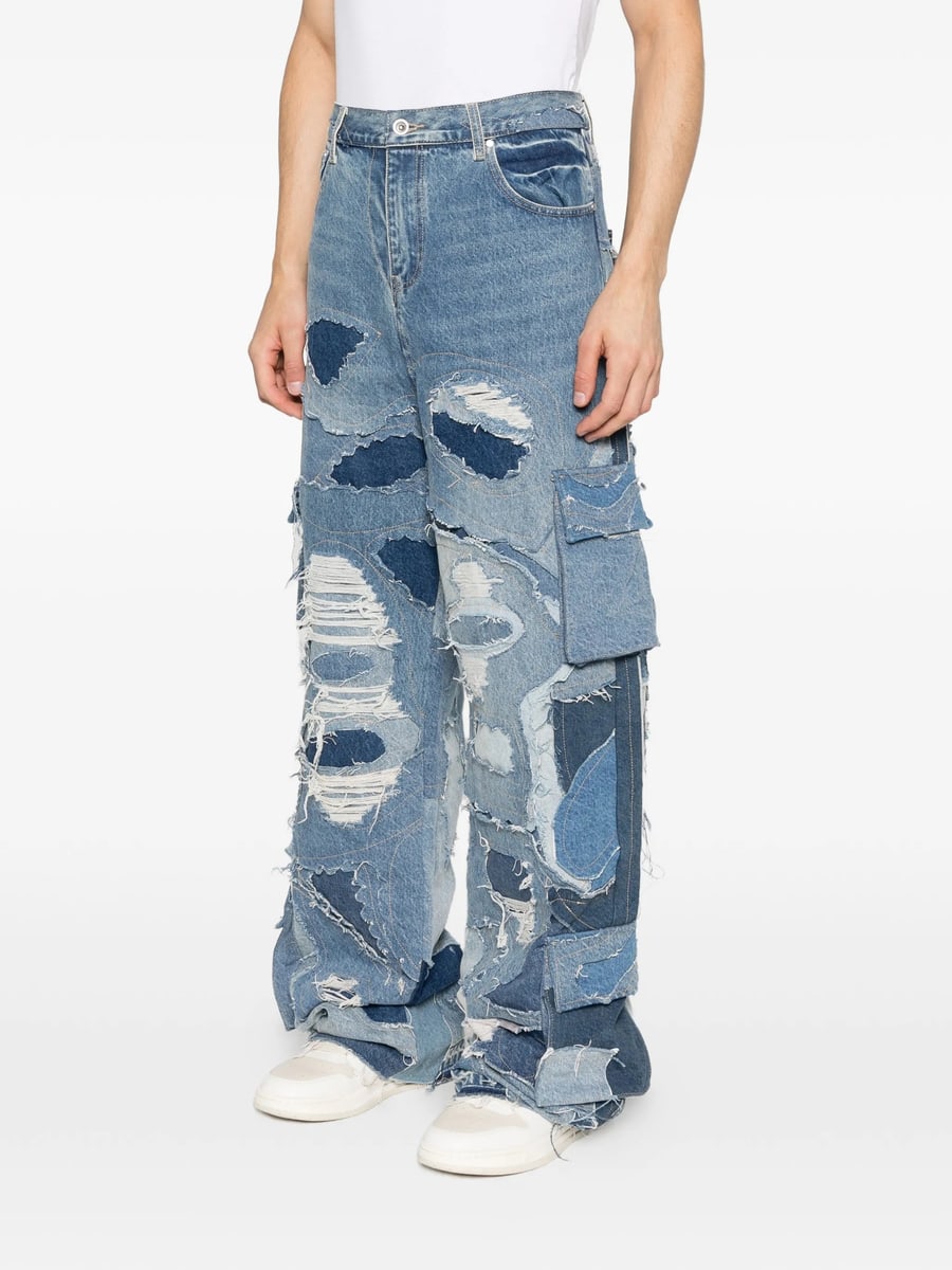 Who Decides War Who Decides War Ripped Patchwork Cargo Jeans, view 4