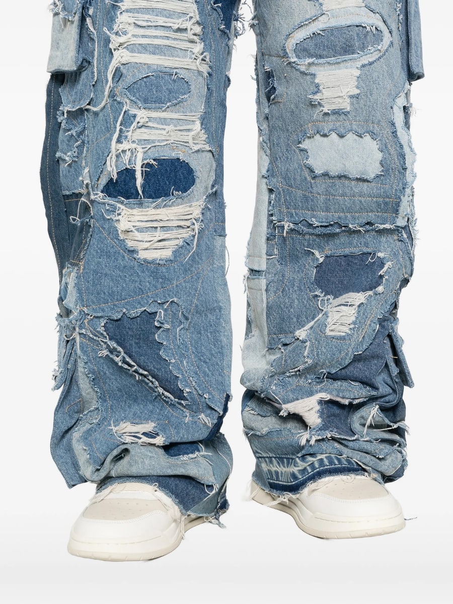 Who Decides War Who Decides War Ripped Patchwork Cargo Jeans, view 5