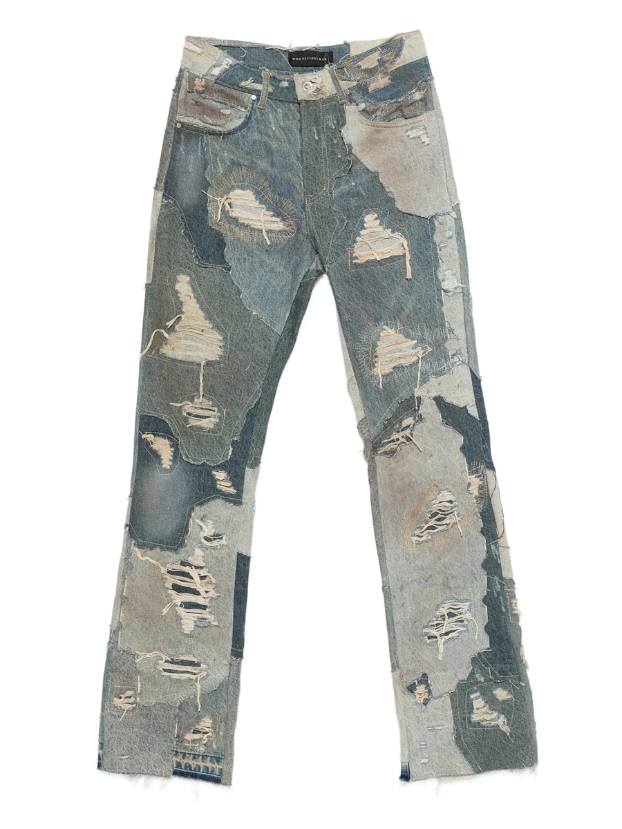 Who Decides War Who Decides War Distressed Patchwork Jeans