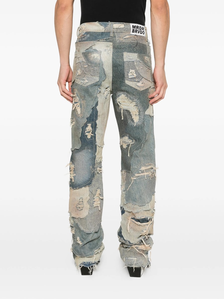 Who Decides War Who Decides War Distressed Patchwork Jeans, view 2