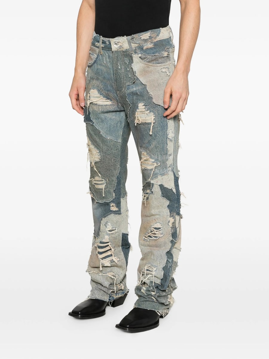 Who Decides War Who Decides War Distressed Patchwork Jeans, view 3