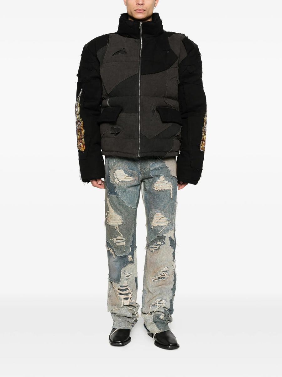 Who Decides War Who Decides War Distressed Patchwork Jeans, view 4