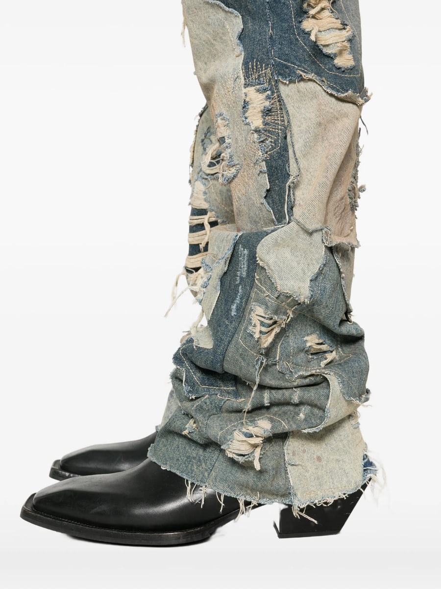 Who Decides War Who Decides War Distressed Patchwork Jeans, view 5