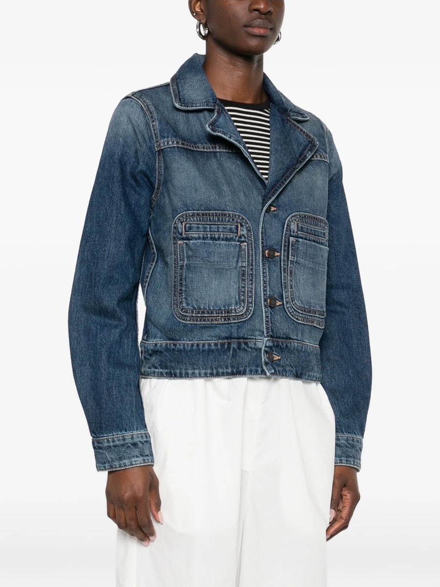 Nili Lotan Nili Lotan Patch-pocket Denim Jacket, view 3