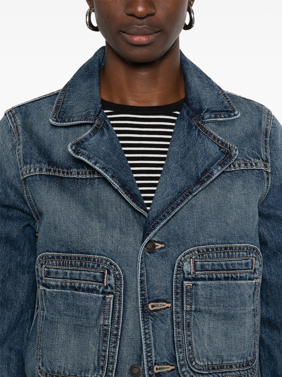 Nili Lotan Nili Lotan Patch-pocket Denim Jacket, view 5