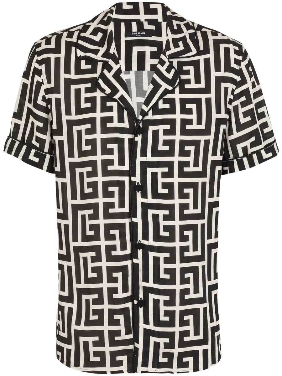 Balmain Balmain Monogram-print Pyjama Shirt