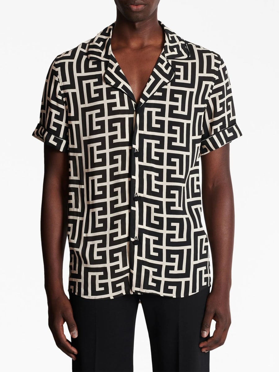 Balmain Balmain Monogram-print Pyjama Shirt, view 3