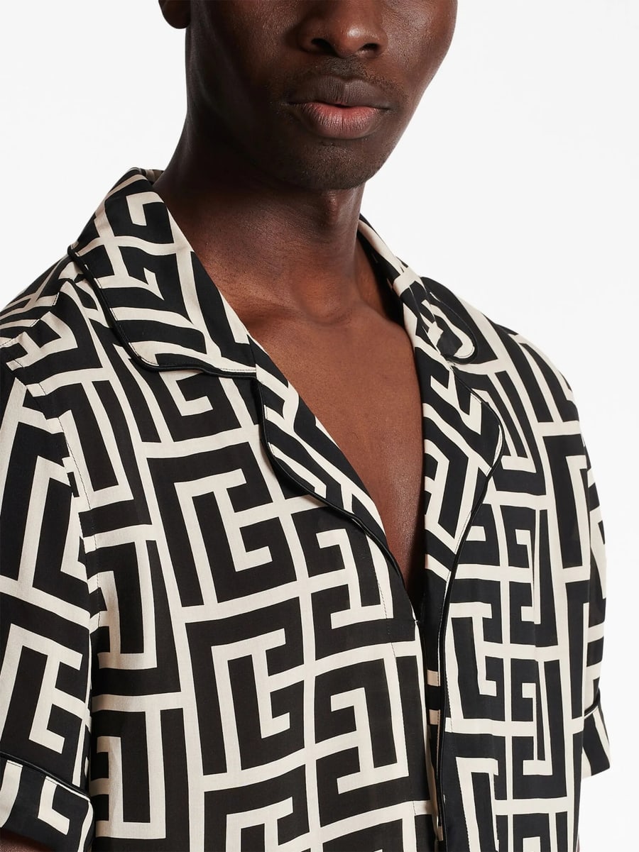 Balmain Balmain Monogram-print Pyjama Shirt, view 5