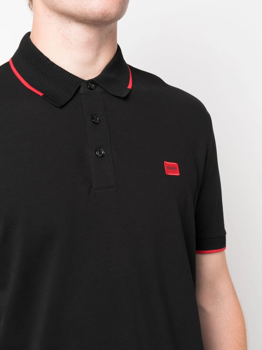 Hugo Hugo Logo-patch Cotton Polo Shirt, view 2