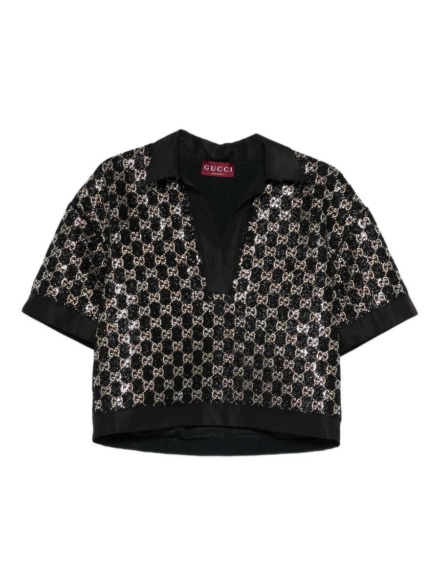 Gucci Gucci Sequin V-neck Top