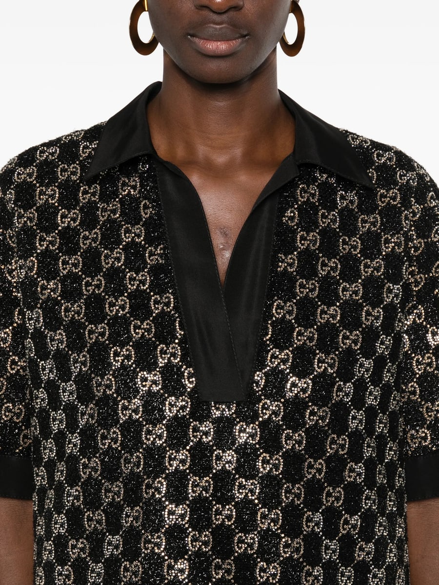 Gucci Gucci Sequin V-neck Top, view 2