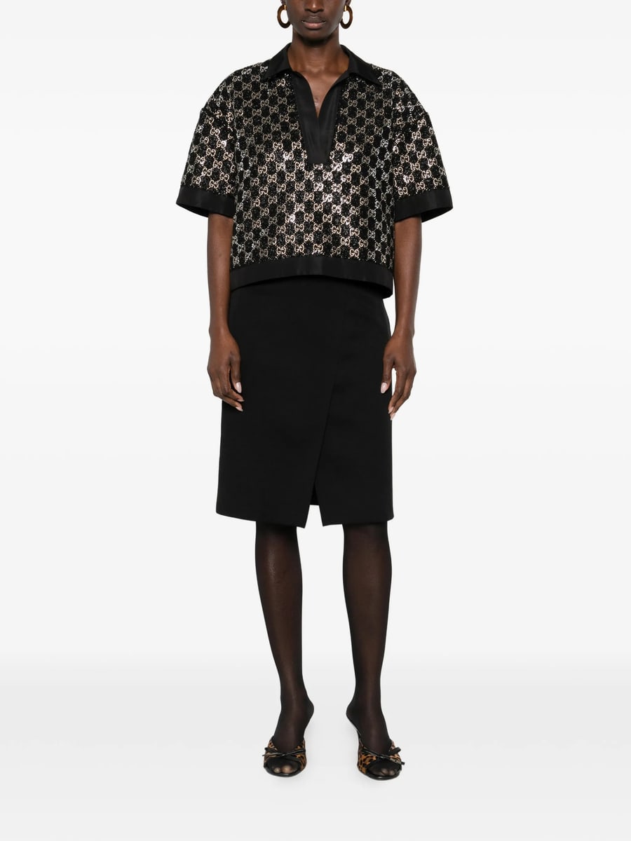 Gucci Gucci Sequin V-neck Top, view 4