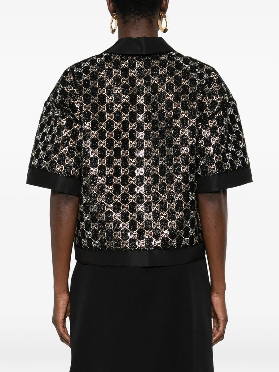 Gucci Gucci Sequin V-neck Top, view 5