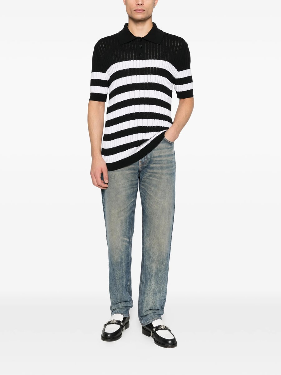 Balmain Balmain Striped-pattern Polo Shirt, view 3