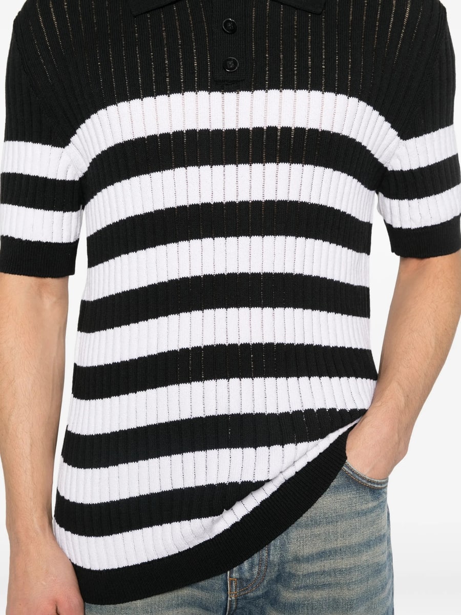 Balmain Balmain Striped-pattern Polo Shirt, view 4