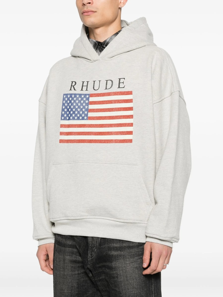 Rhude Rhude Flag-print Hoodie, view 5