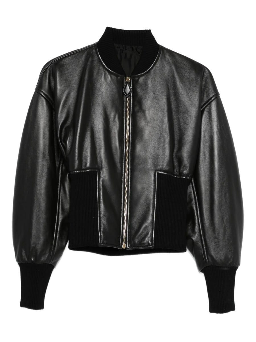 Alaïa Alaïa Rib-knit Leather Jacket